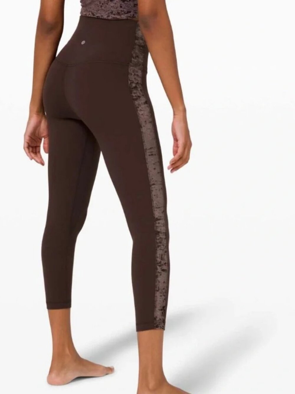 Lululemon High Rise Crop Crushed Velvet